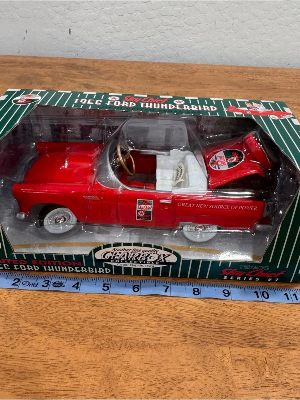 Gearbox Texaco Red 1956 Ford Thunderbird Sky Chief Convertible Die-Cast Toy Car